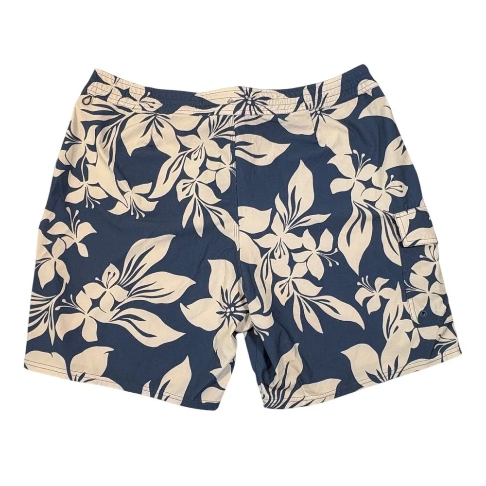 Quiksilver Waterman Collection Mens Navy Floral Board Shorts Bottle Opener 40